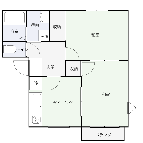 ハイツ中由の間取り